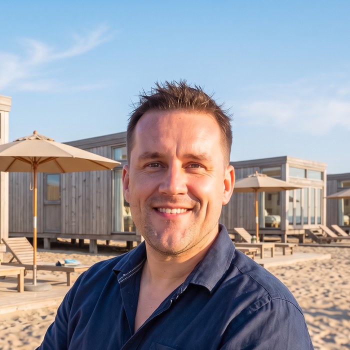 Nathan Ultee op het strand
